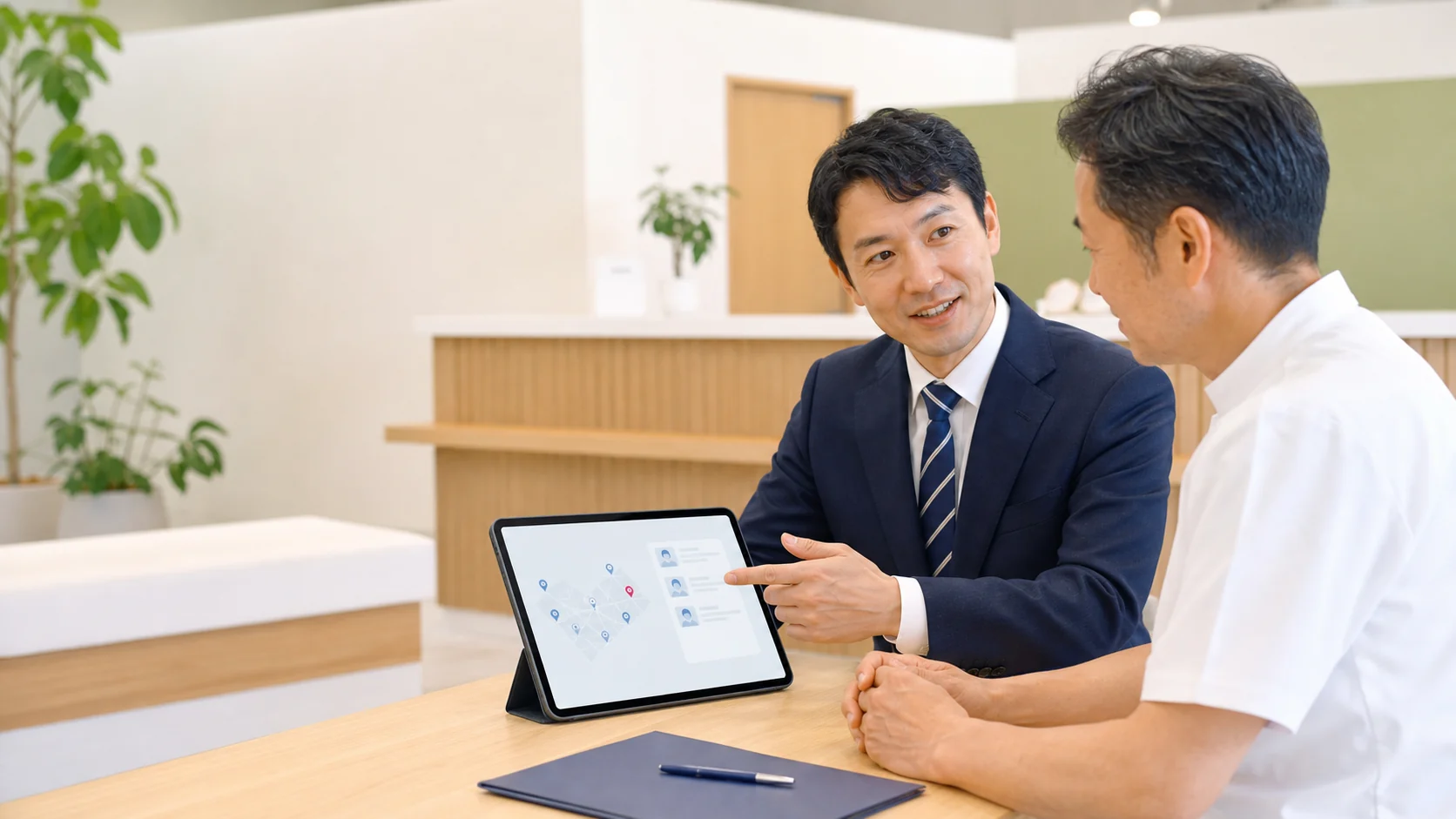 整骨院M&Aの買い手ニーズとエリアを確認している様子