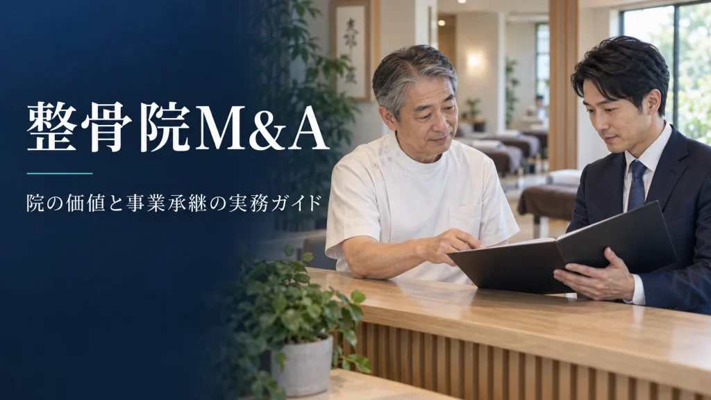 整骨院M&Aによる売却・事業承継を相談する院長と後継者のイメージ